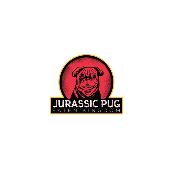 Jurassic Pug Tricou cu mops model negru pe tricou