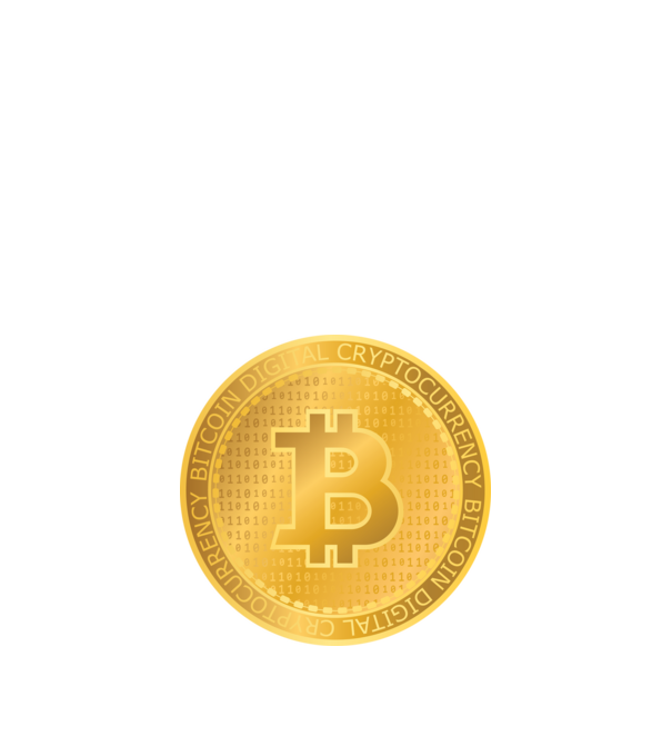Monedă de aur Bitcoin model negru pe tricou