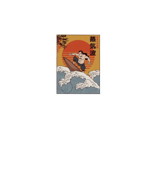 Samurai Surf model gri pe tricou