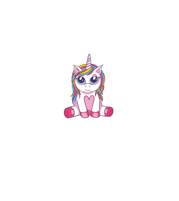 Unicorn drăguț model alb pe tricou