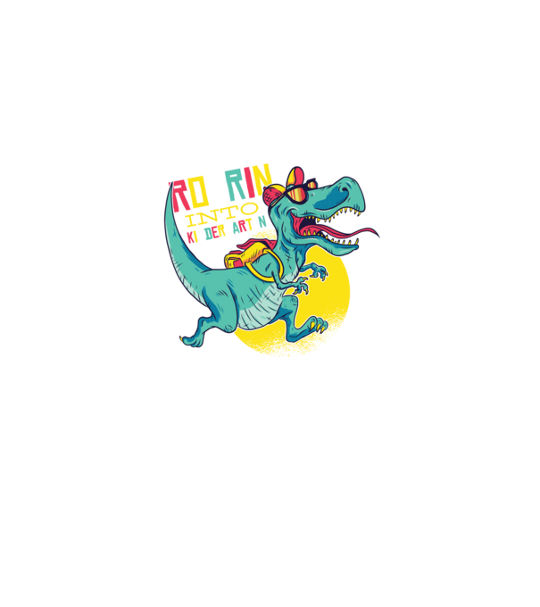 De acum încolo, voi urla în grădiniță cu Dinozaur model albastru jeanși pe tricou