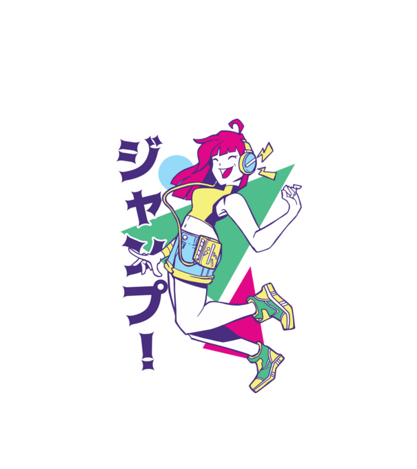 Anime fată retro model alb pe tricou