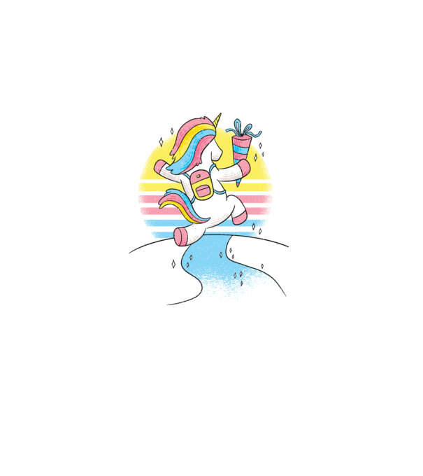 Unicorn școlar model alb pe tricou