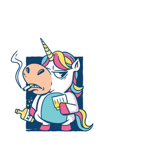 Unicorn rebel model alb pe tricou