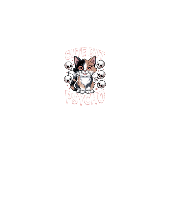 Cute, but Psycho pisică Negru model negru pe tricou