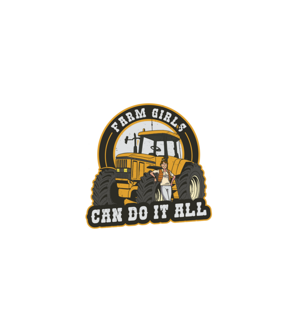 Farm Girls can do it all Tractor model negru pe tricou