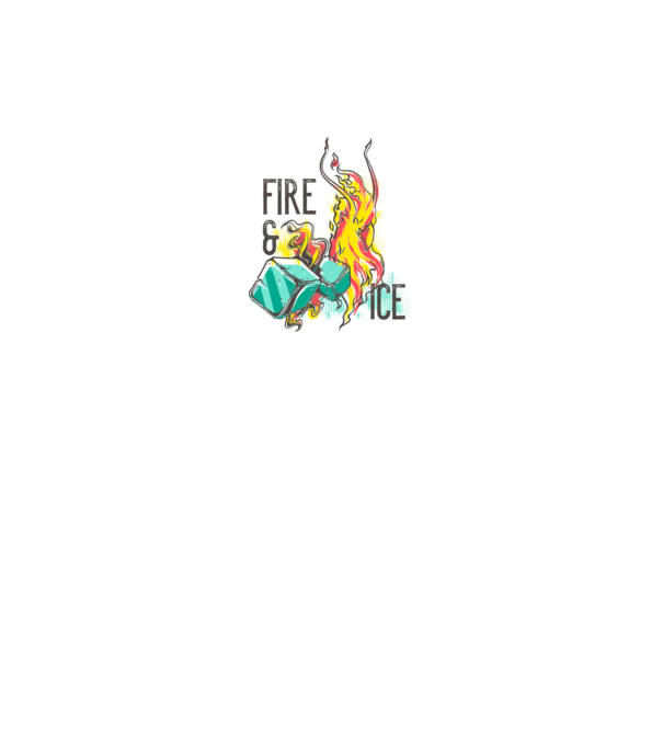 Fire and Ice model alb pe tricou
