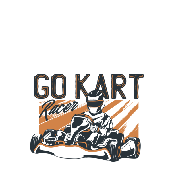 Concurent Go-kart model alb pe tricou