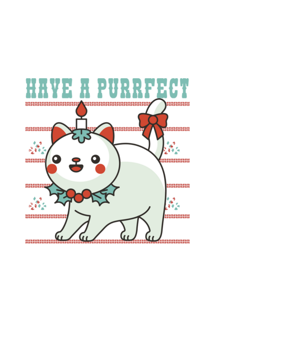Have a Purrfect Christmas model alb pe tricou