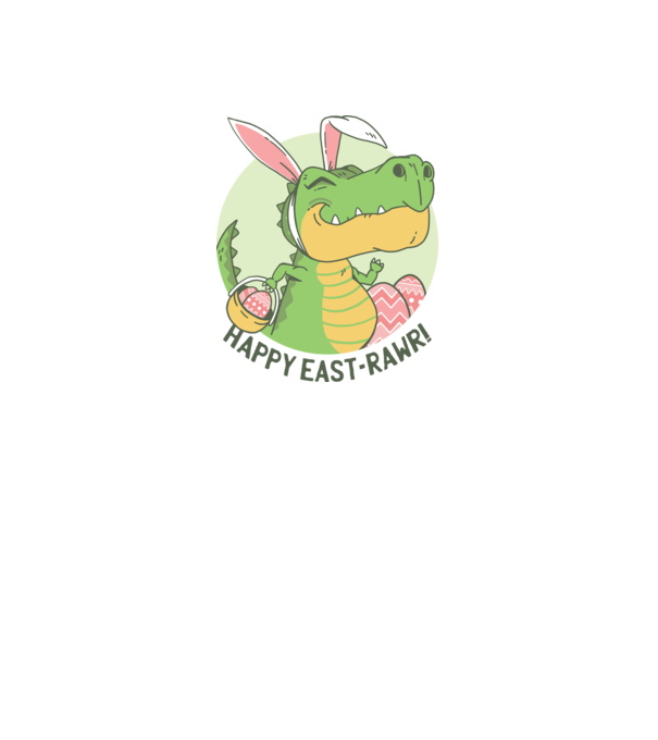 Paște Fericit tricou cu dinozaur model alb pe tricou