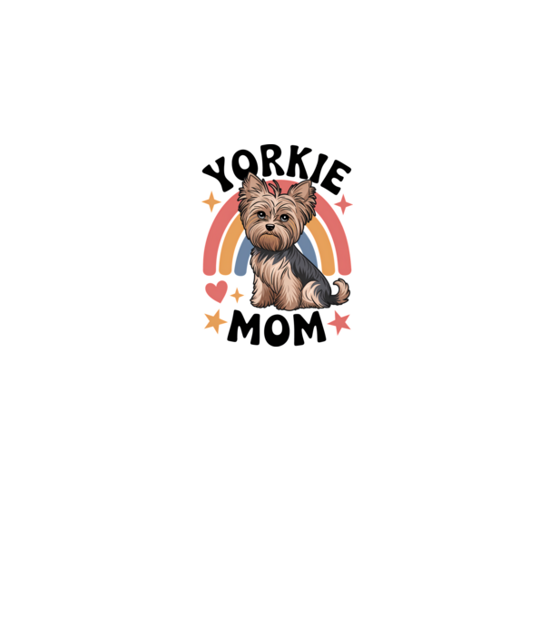 Yorkie Mom Alb model alb pe tricou