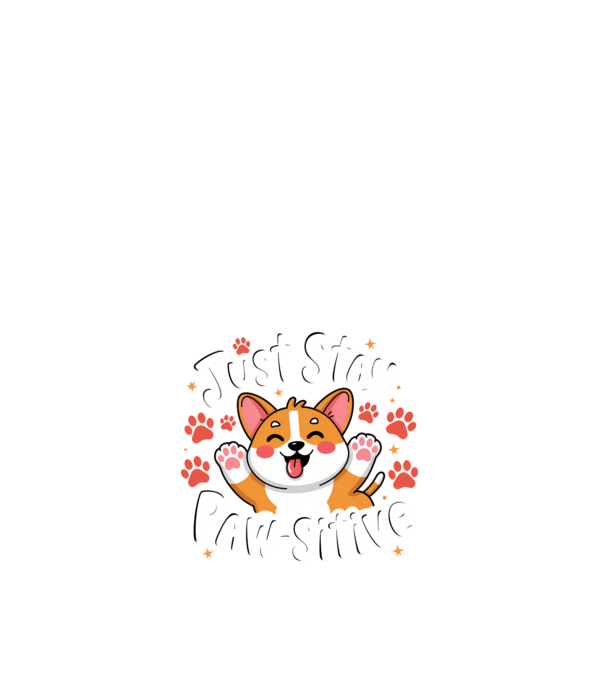 Just Stay Paw-sitive Negru model alb pe tricou