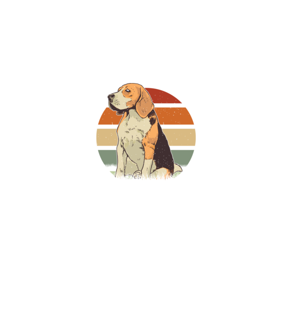 Beagle Retro Sunset model negru pe tricou