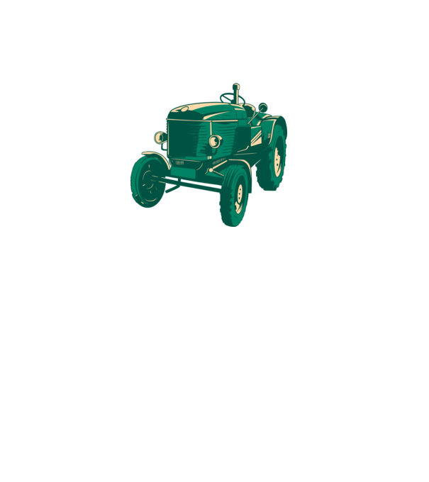 Tractor vechi model gri pe tricou