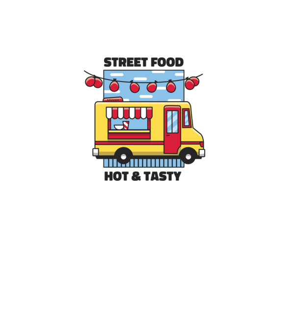 Foodtruck model albastru deschis pe tricou