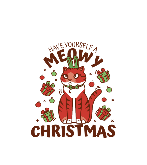 Have yourself a Meowy Christmas - Cicás Karácsony model alb pe tricou