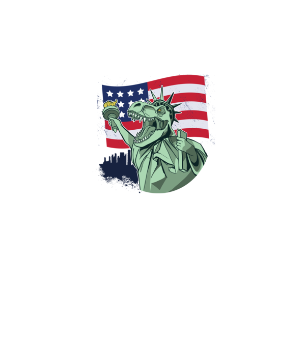 Ziua Independenței americane 4 iulie T-rex model alb pe tricou