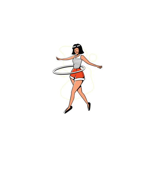 Cerc hula-hoop model mov pe tricou