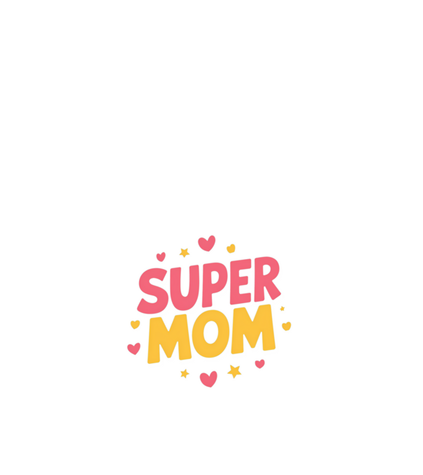 Super Mom Negru model alb pe tricou