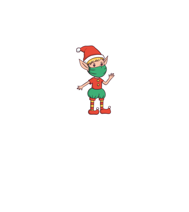Elf cu mască model alb pe tricou