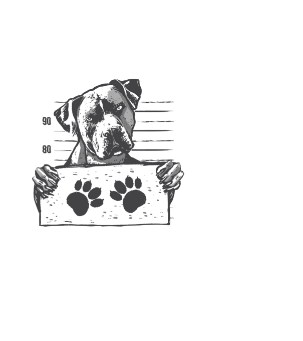 Staffordshire Terrier Închisoare model alb pe tricou