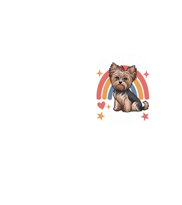 Yorkie Mom Negru model galben neon pe tricou