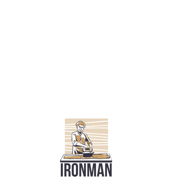 Ironman Om care calcă (montează metal) model negru pe tricou