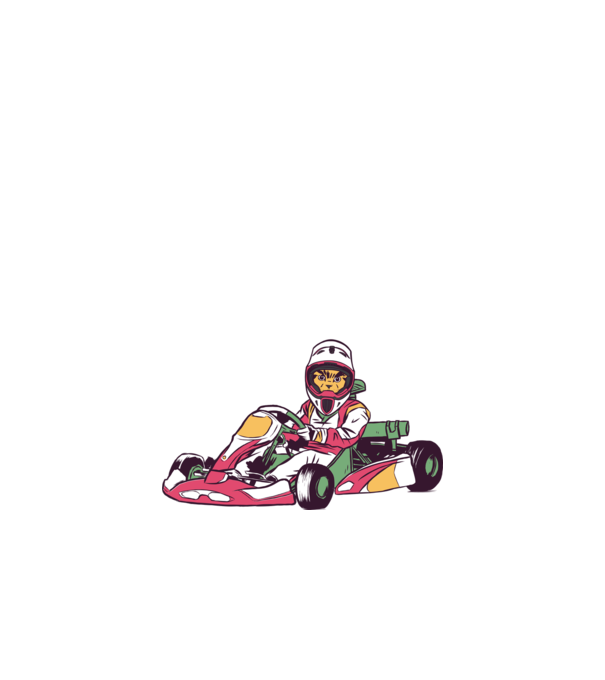 Pisică gokart model nisipiu pe tricou