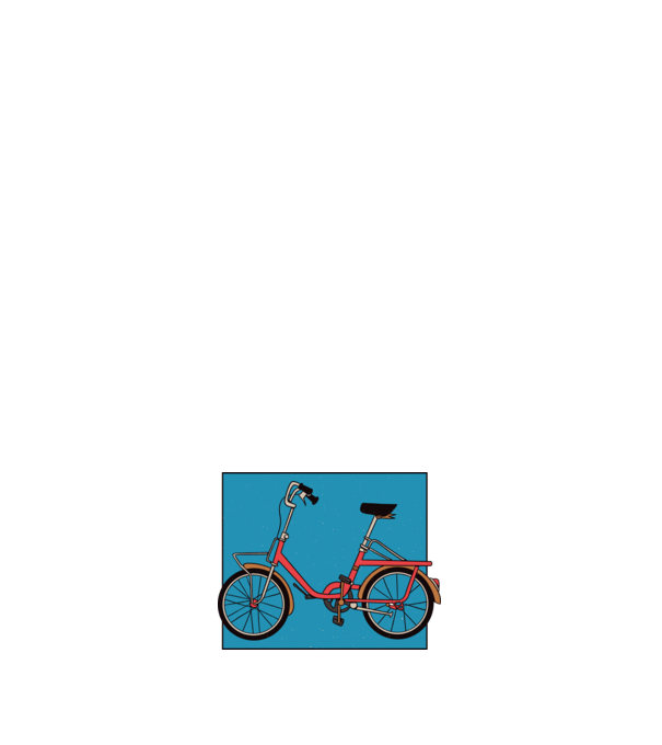 Bicicletă Camping model roz deschis pe tricou