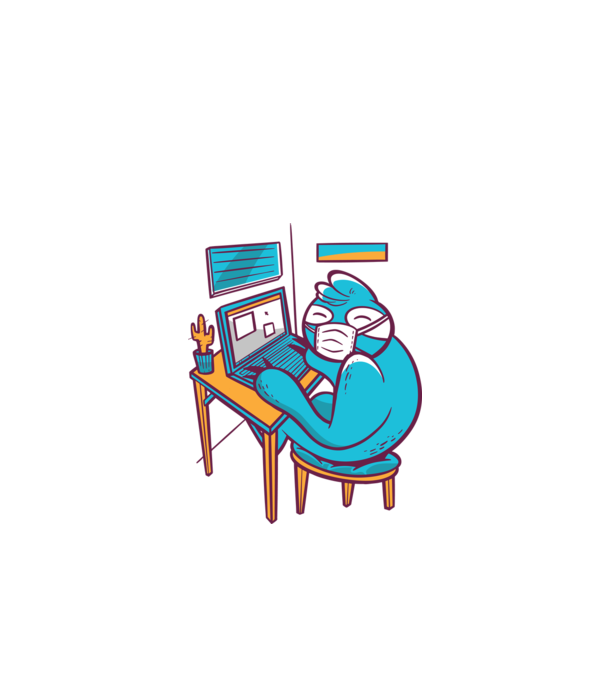 Leneș Home Office model alb pe tricou