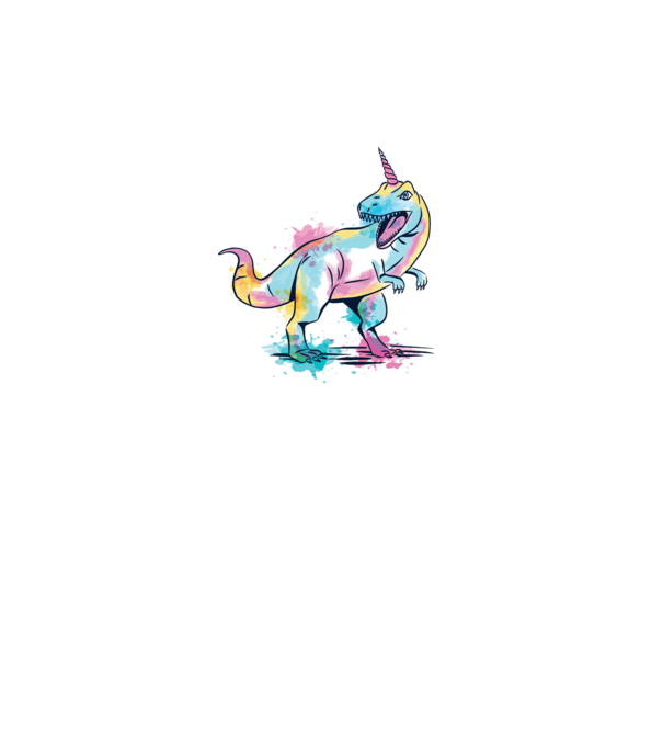 Unicornsaurus - Dinozaur Unicorn model alb pe tricou