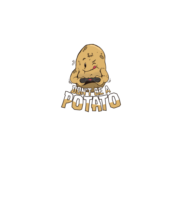 'Don''t be a Potato Gamer' model gri pe tricou