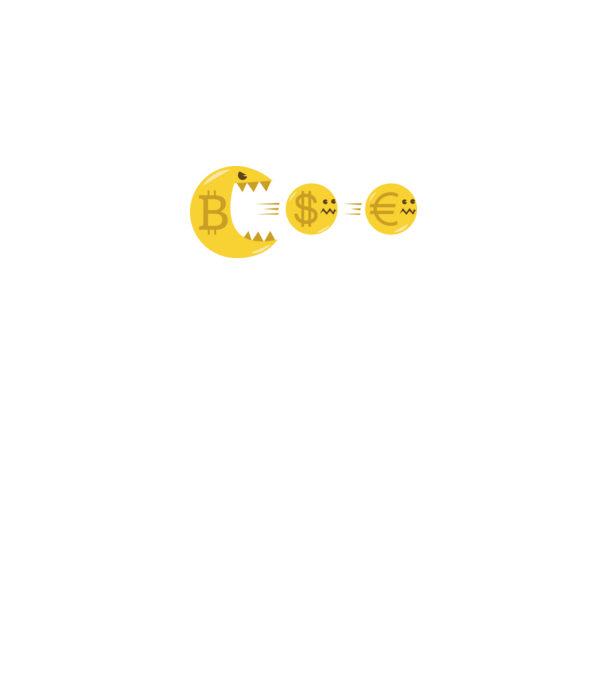 Bitcoin Pacman model negru pe tricou
