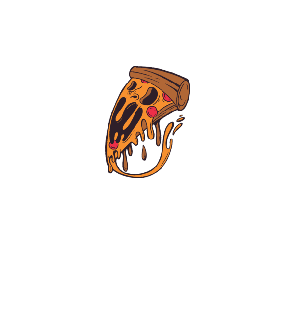 Pizza Horror model gri pe tricou