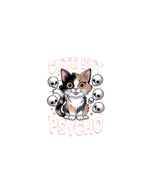 Cute, but Psycho pisică Negru model negru pe tricou