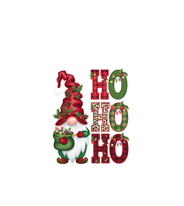 HOHOHO Gnome model negru pe tricou