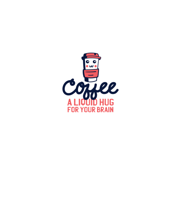 Cafea - o îmbrățișare lichidă pentru creier model gri pe tricou