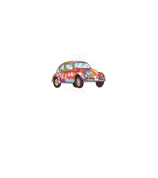 Hippy Beetle Volkswagen model turcoaz pe tricou