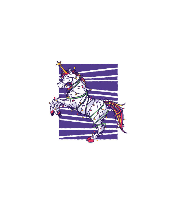 Unicorn pom de Crăciun model alb pe tricou