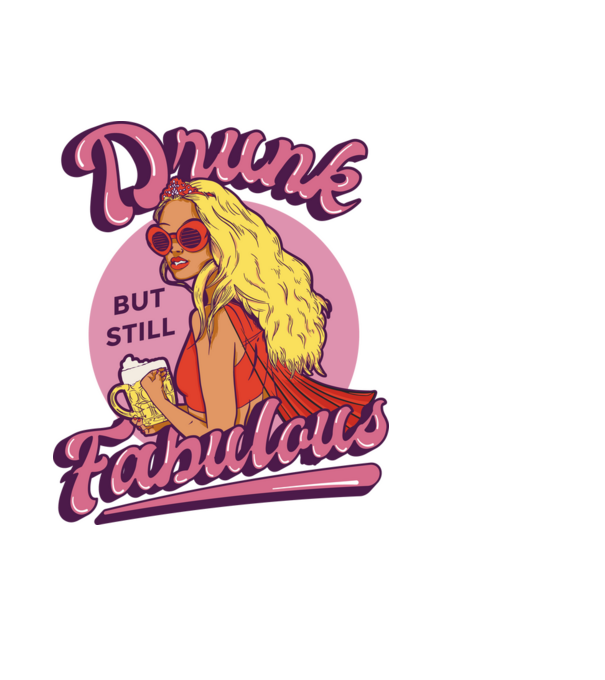 Drunk but still Fabulous model negru pe tricou