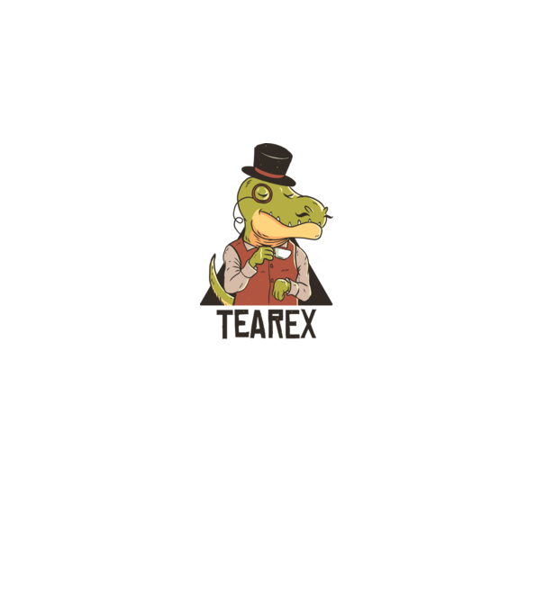 Tea Rex dinozaur cu ceai model gri pe tricou