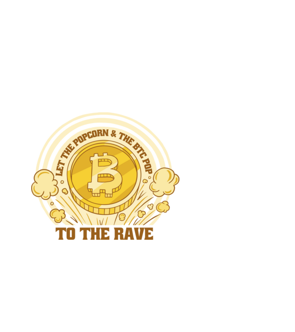 Bitcoin to the Rave model alb pe tricou