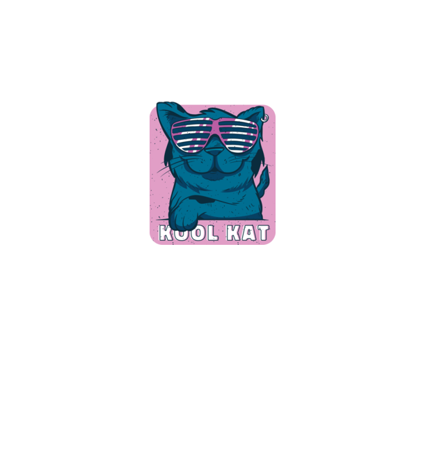 Kool Cat - Pisică Cool model albastru închis pe tricou