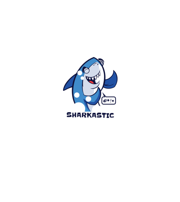 Sharkastic - Rechinul sarcastic model albastru regal pe tricou