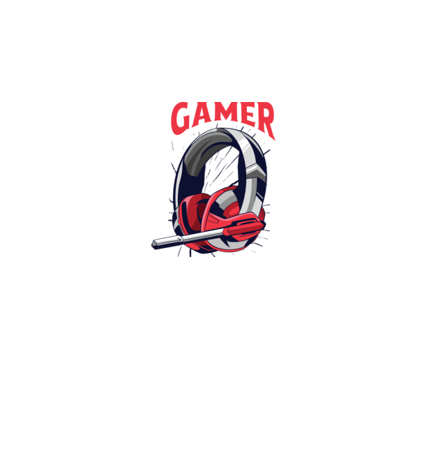 Căști Gamer model alb pe tricou