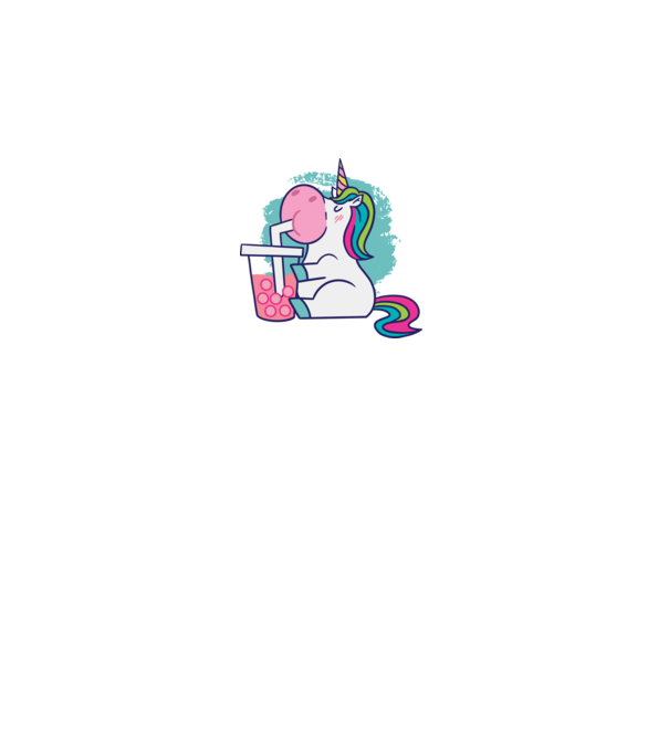 Unicorn Bubble Tea model alb pe tricou