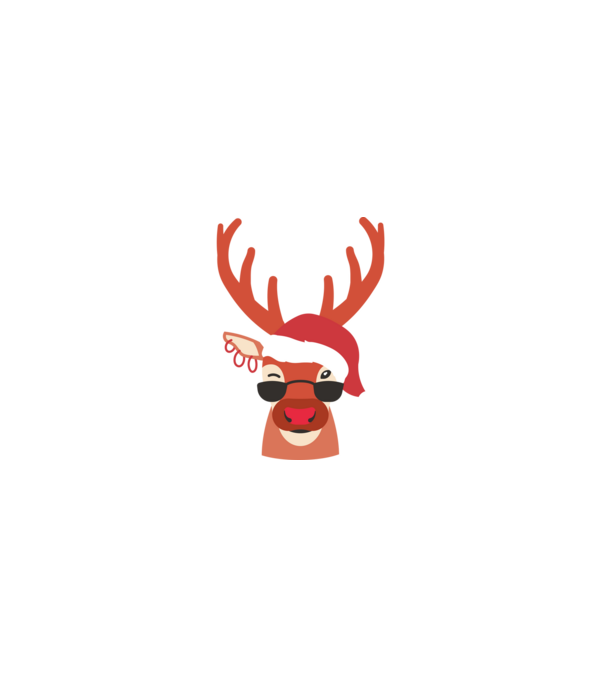 Cool Reindeer Rudolph model negru pe tricou