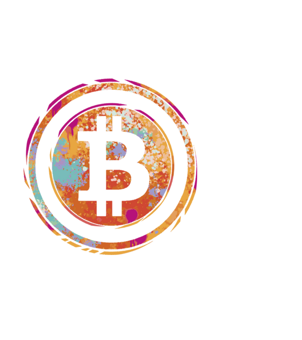 Bitcoin Watercolor model negru pe tricou