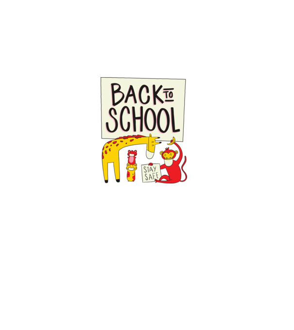 Back To School Animale model gri pe tricou