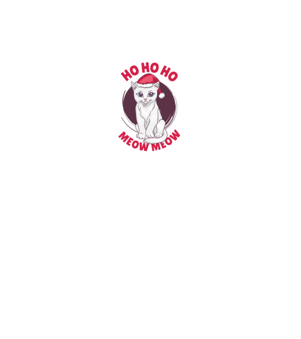 Ho Ho Ho Ho Ho Ho Ho Meow Meow Crăciun cu pisică model alb pe tricou
